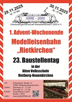 Save the Date - 23. ter Baustellenfahrtag am 29  November und 30 November